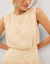 Georgia Drop Hem Midi Dress, Yellow (YELLOW), large