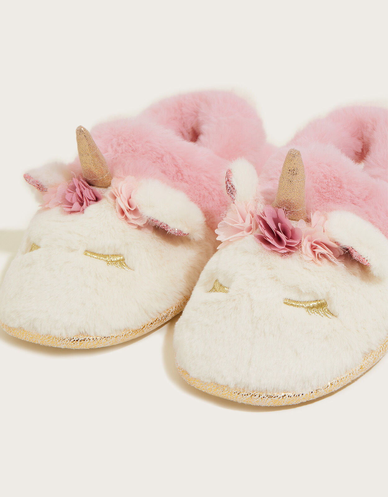 Rosy Unicorn Slingback Slippers Pink