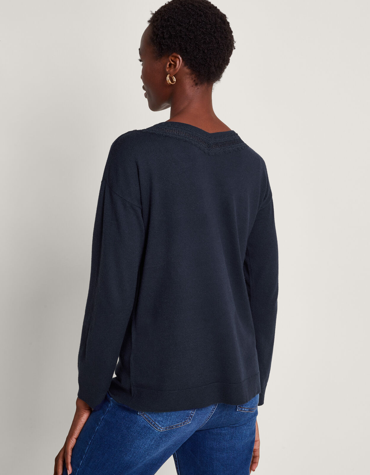 Leah Lace Jumper Blue Jumpers Monsoon Global