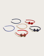 School Bow Headbands 6 Pack, , large