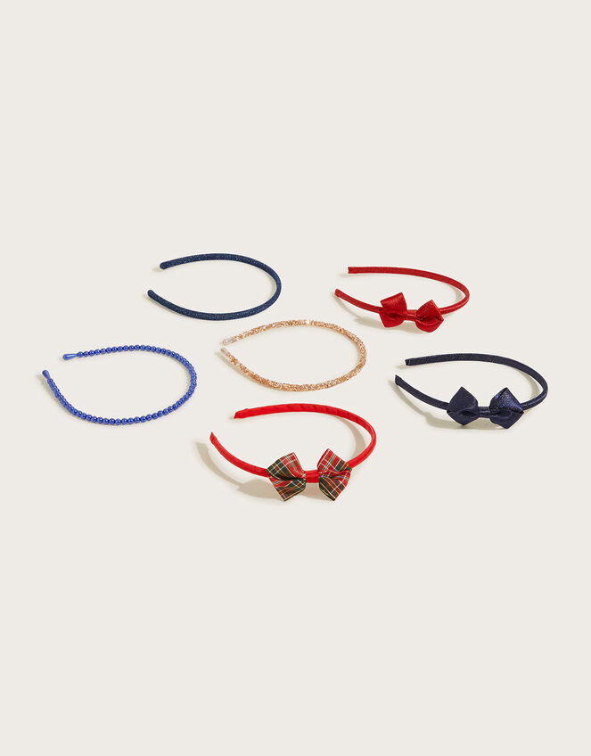 School Bow Headbands 6 Pack, , large