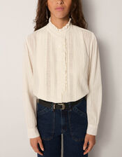 Maison Hotel Bella Frill Blouse, White (WHITE), large