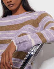 Simone Stripe Sweater, Purple (LILAC), large