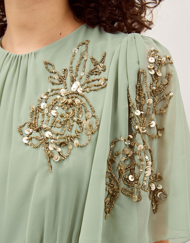 Skyler Floral Embellished Maxi Dress, Green (SAGE), large