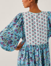 Aine Floral Print Mini Dress, Blue (BLUE), large