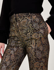 Joni Jacquard Trousers, Black (BLACK), large