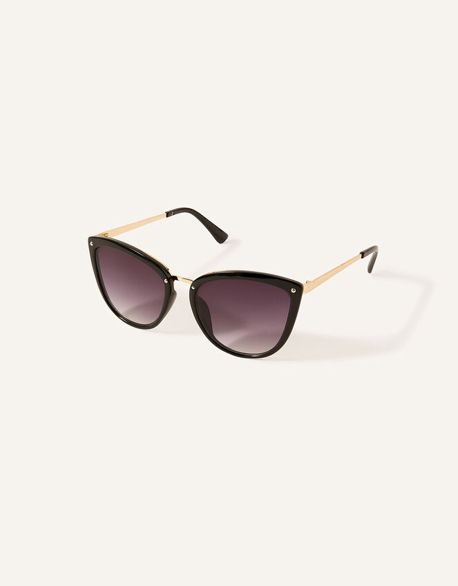 Metal Trim Cateye Sunglasses, , large