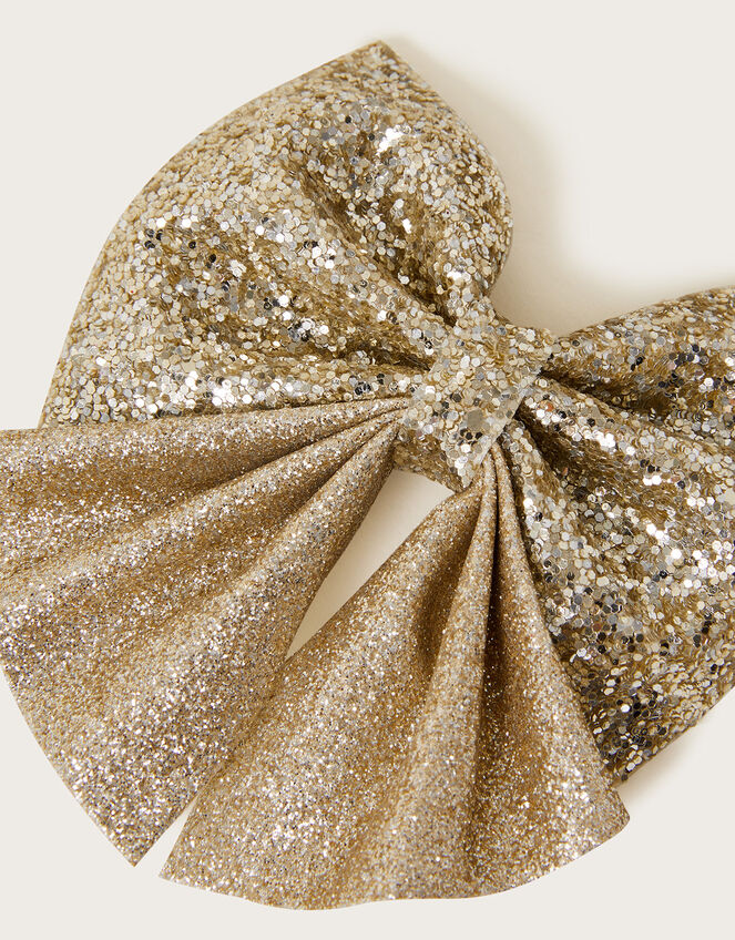 Large Glitter Bow Clip, , large