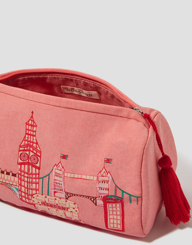 London Canvas Make Up Bag, , large