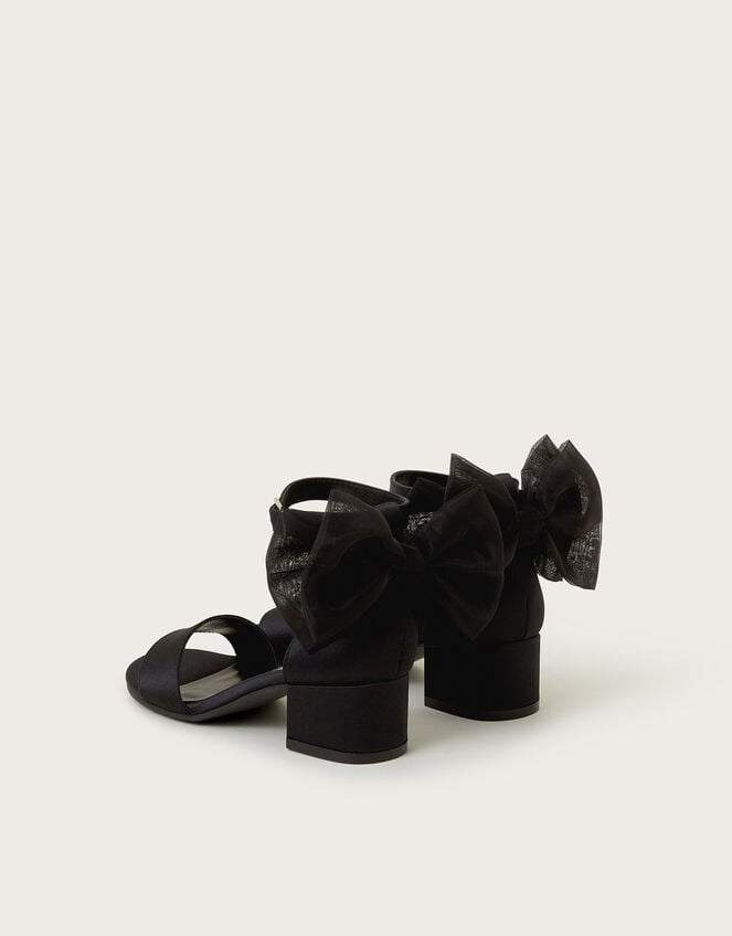 Open-Toe Bow Heels, Black (BLACK), large