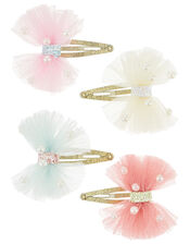 Cotton Candy Embellished Bow Hair Clip Set, , large