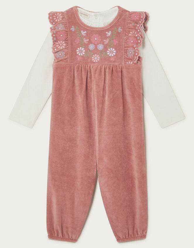 Baby Velour Romper and Top Set, Pink (PINK), large