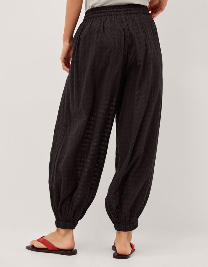 Nora Textured Cotton Balloon Pants, Black (BLACK), large