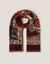 Evie Embroidered Paisley Scarf, , large