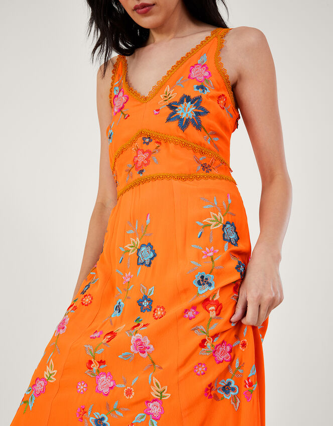 Liyana Embroidered Floral Cami Dress, Orange (ORANGE), large