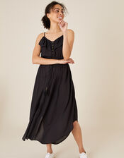 Spot Print Cami Dress in LENZING™ ECOVERO™, Black (BLACK), large