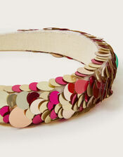 Sequin Embellished Padded Headband, , large