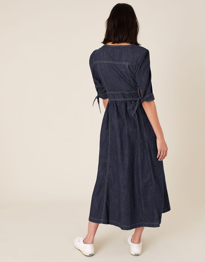 Dolly Denim Dress in Organic Cotton, Blue (INDIGO), large