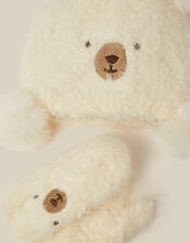 Baby Bear Beanie Hat & Mittens Set, Cream (CREAM), large