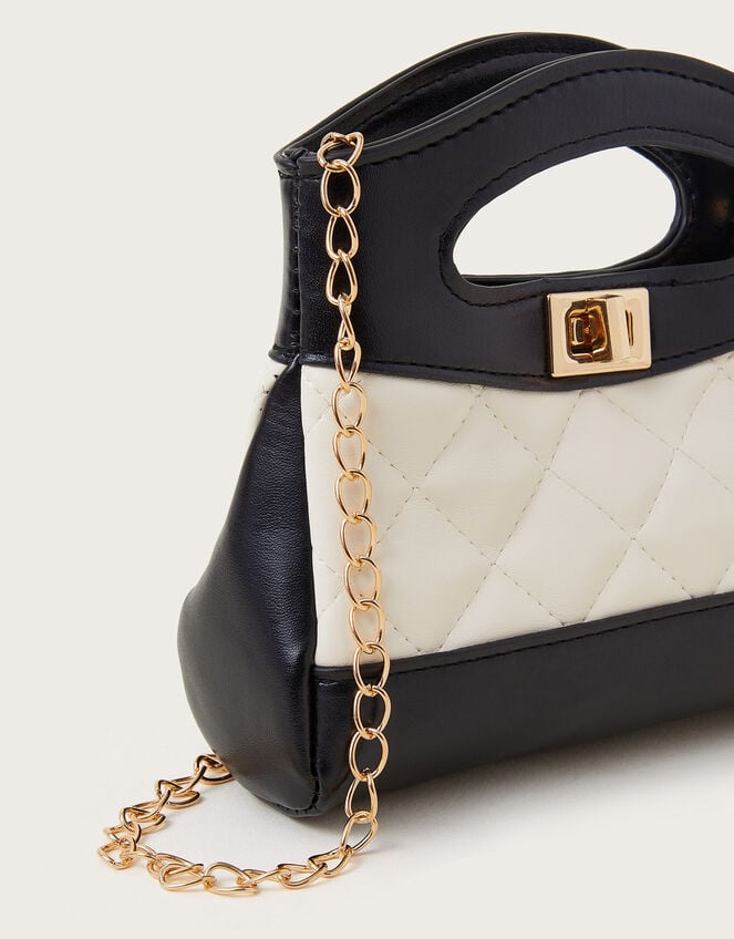 Monochrome Quilted Mini Bag, , large