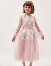 Felicity Embroidered Mesh Cardigan, Pink (PINK), large