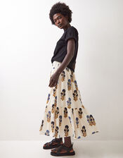 East Lucy Floral Midi Skirt, Blue (BLUE), large