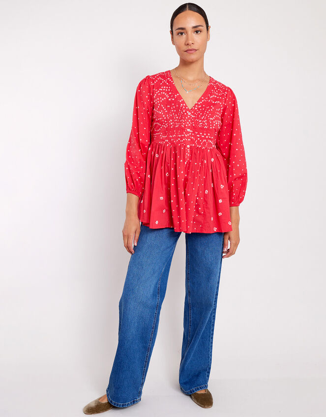 East Nova Bandhani Print Top, Red (RED), large