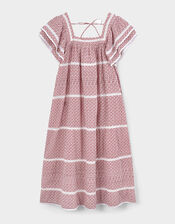 East Alina Printed Floral Lace Insert Dress, Pink (PINK), large
