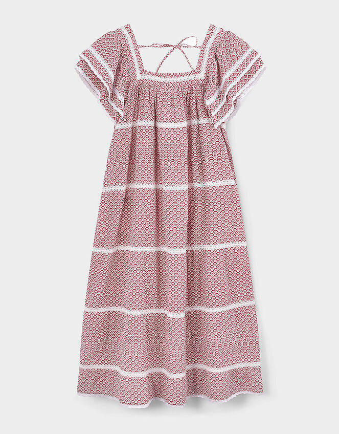 East Alina Printed Floral Lace Insert Dress, Pink (PINK), large