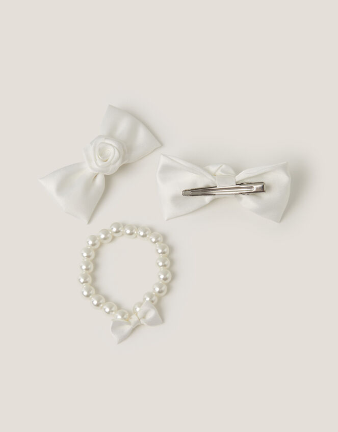 Bridesmaid Rosette Bag & Accessories Set, Ivory (IVORY), large