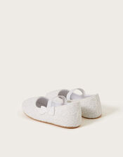 Baby Lace Bow Walker Shoes, Ivory (IVORY), large