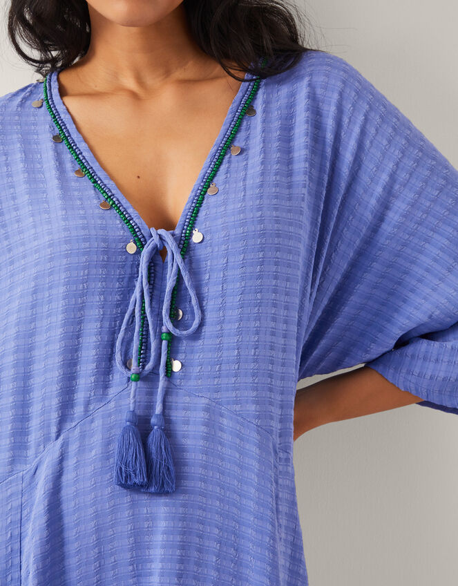 Leslie Embellished Maxi Kaftan, Blue (BLUE), large