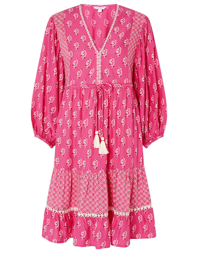 Daisy Printed Tunic Dress, Pink (PINK), large