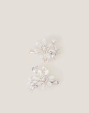 2-Pack Gem Flower Hair Clips, , large