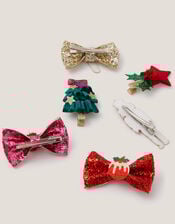 6-Pack Festive Hair Clips, , large