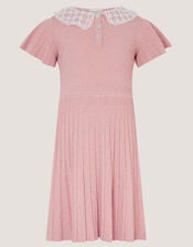 Maude Pearl Collar Knitted Dress, Pink (PALE PINK), large