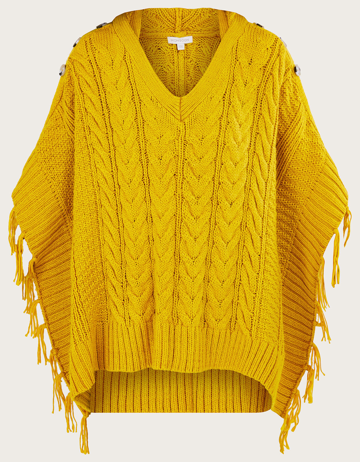 Yellow poncho sweater on sale