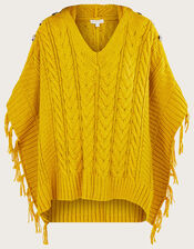 Hooded Poncho, Yellow (YELLOW), large