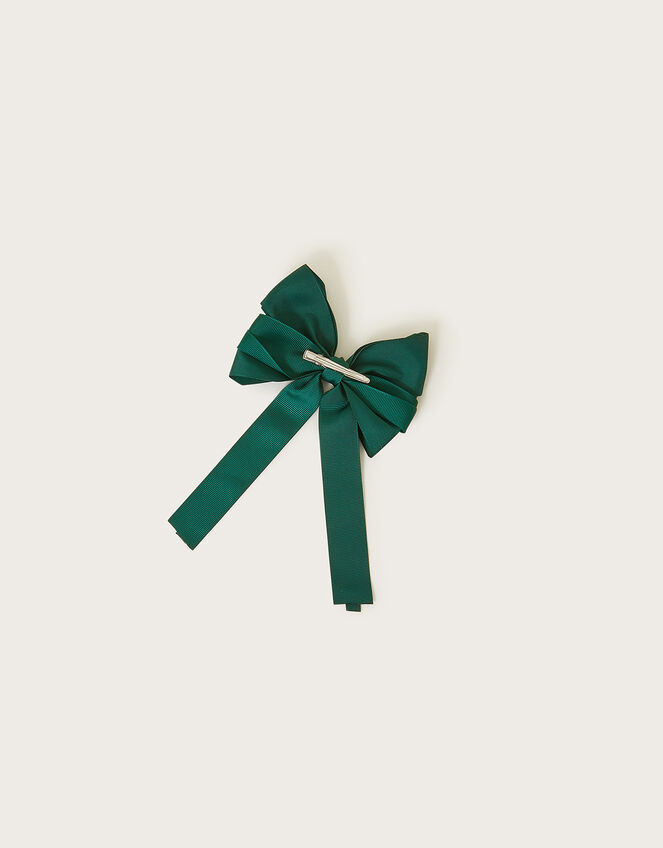 School Ruffle Bow Tie Hair Clip, , large
