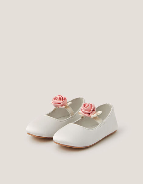 Baby Rosette Walker Shoes, Ivory (IVORY), large