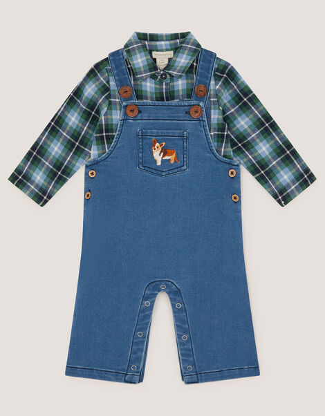 Baby Digby Denim Dungaree & Shirt Set, Blue (NAVY), large