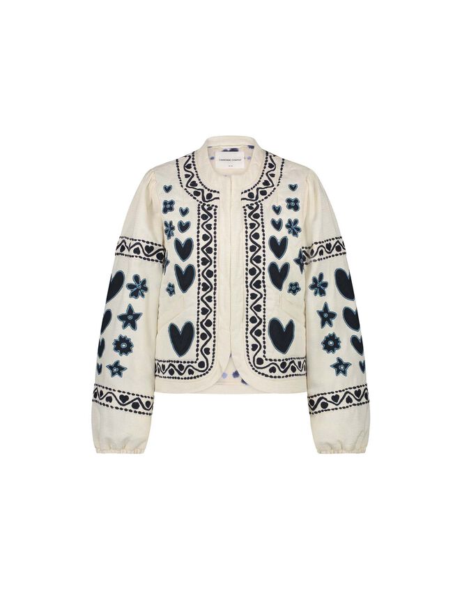 Fabienne Chapot Heart Quilted Jacket, White (WHITE), large