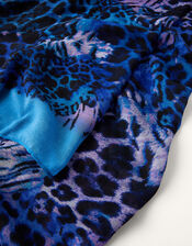 Animal Print Border Scarf, , large