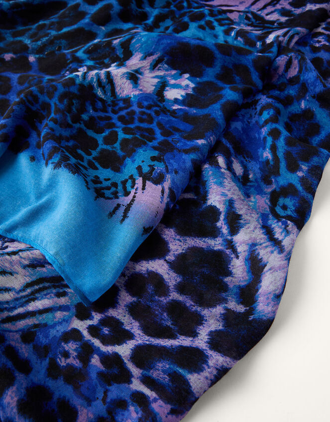 Animal Print Border Scarf, , large