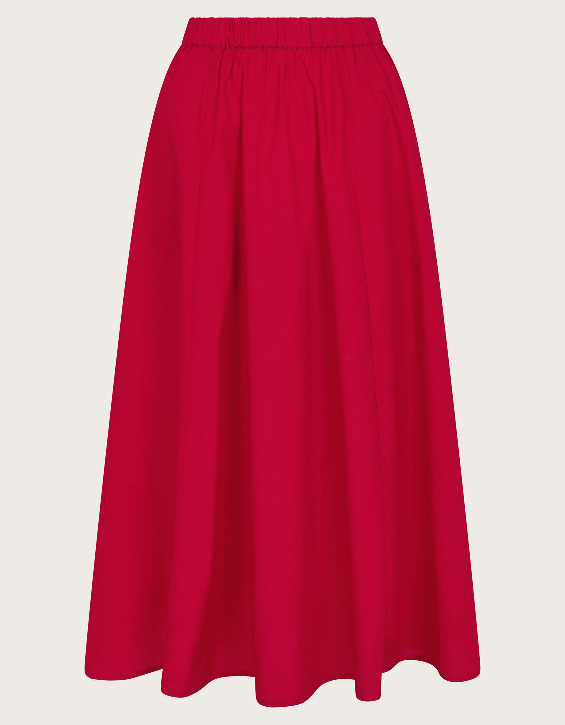 Red midi length skirt top