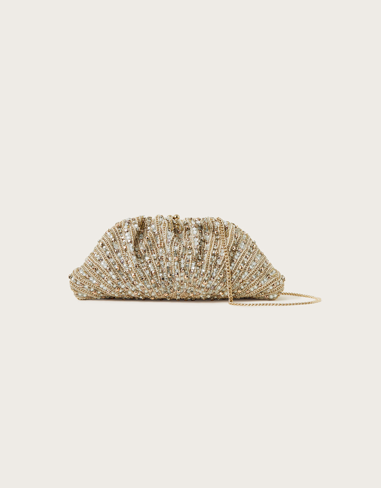 Embellished Shell Clasp Bridal Clutch Bag