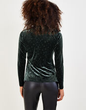 Lizzy Star Devore Top, Green (KHAKI), large