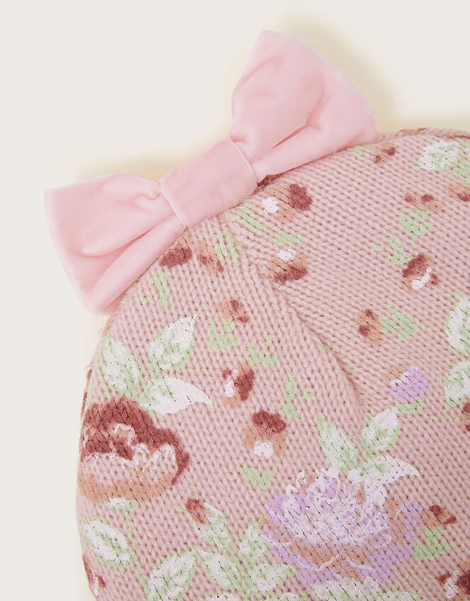 Baby Floral Trapper Hat, Pink (PINK), large