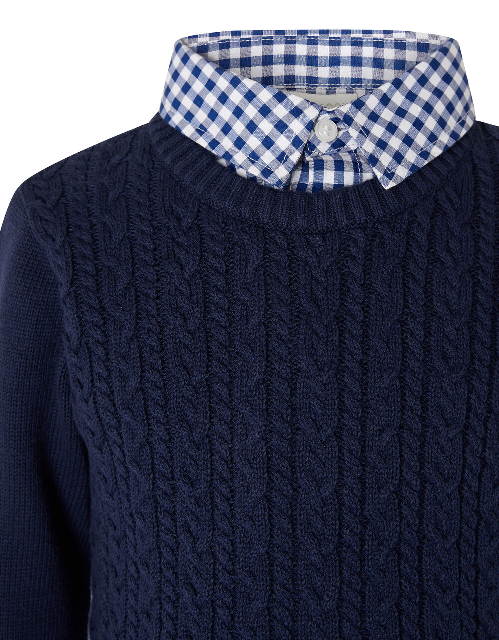Download Mock Collar Cable Knit Jumper Blue | Boys Hoodies ...
