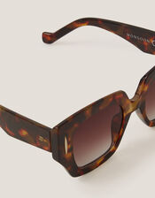Chunky Square Sunglasses, Brown (BROWN), large